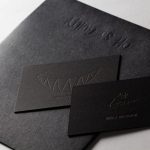 テンカラー黒の活版名刺と黒の洋2封筒