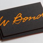 スミベタにパントン特色の2色活版印刷名刺