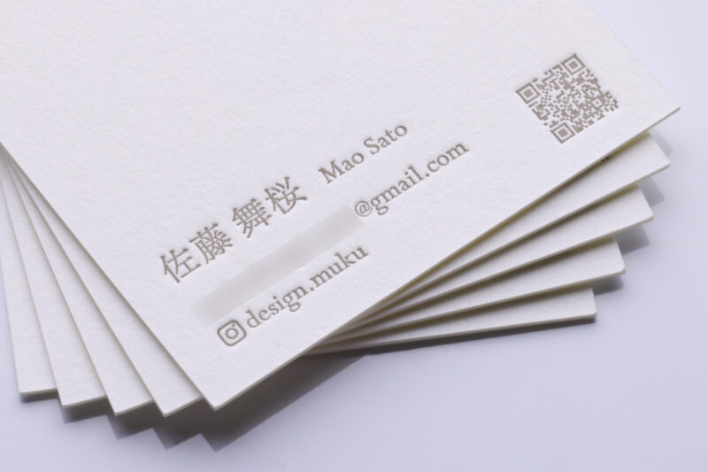 名刺_QRコード 活版印刷