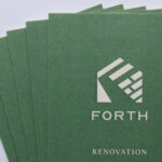 GAボードホワイトに両面同じDIC特色で活版印刷の名刺