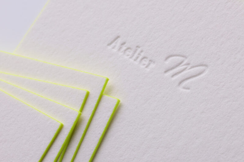 蛍光黄_小口染め_名刺