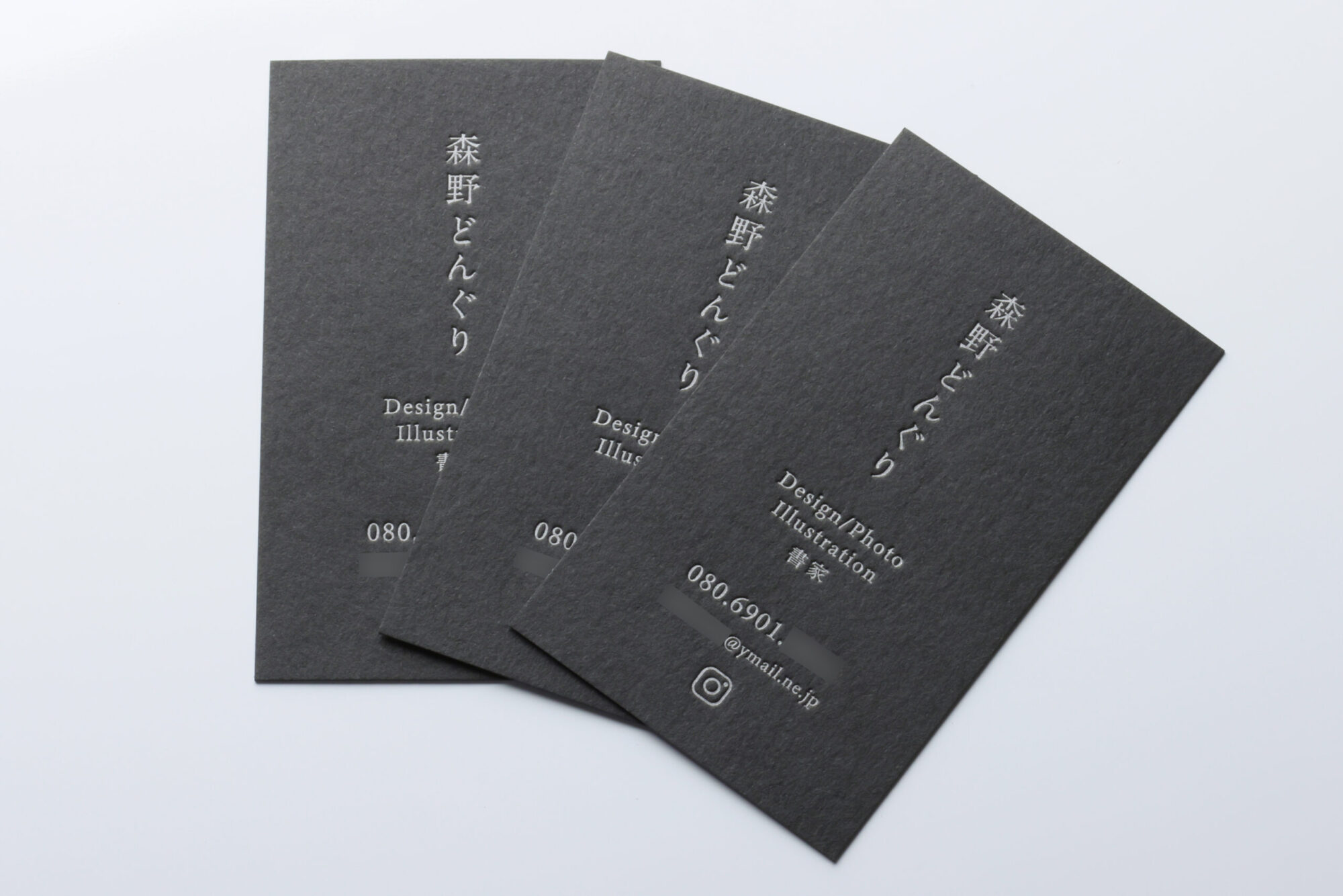 活版印刷名刺_黒紙_銀刷