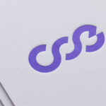 スノーブルにPMS Blue072を両面に活版印刷した名刺