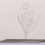 活版印刷高濃度赤口金1色のショップカード