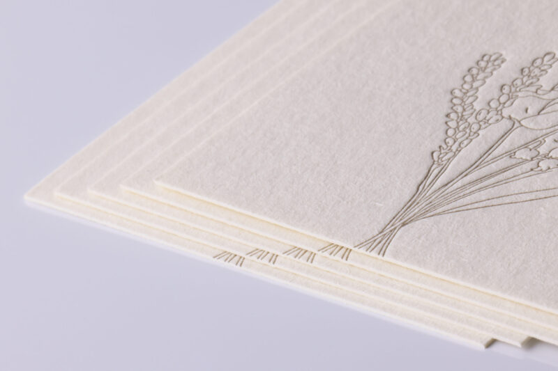 赤口金インキ_ハーフエアヘンプ_ショップカード印刷