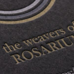 黒紙に金、銀、パール活版印刷3色のショップカード