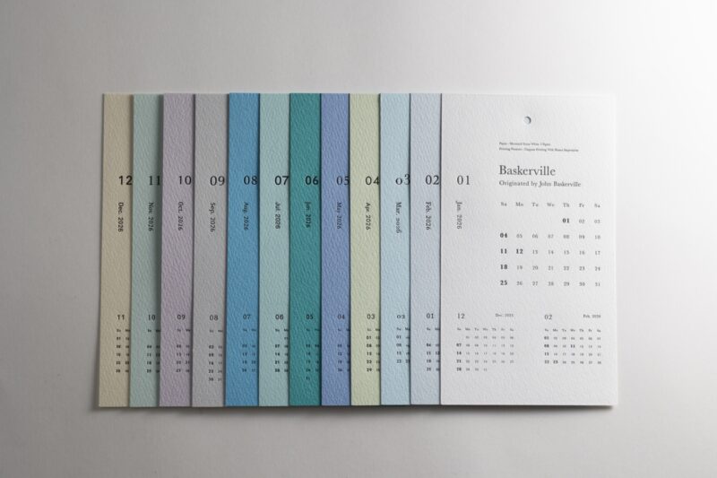 マーメイド活版印刷カレンダー