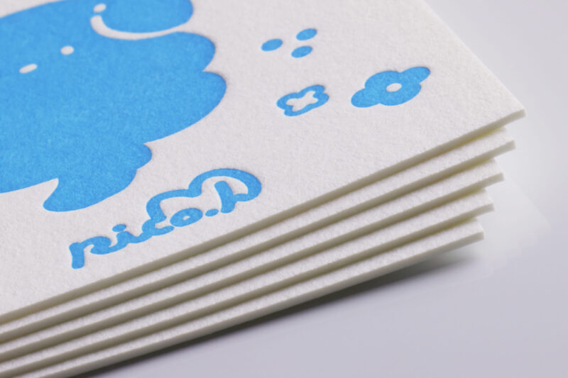 活版印刷名刺_原色藍