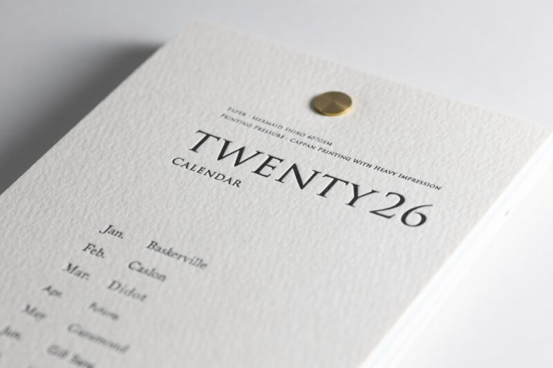 2026年活版カレンダダー表紙