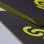 活版印刷２色で両面ベタや小口染めの名刺