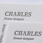 活版印刷片面1色で特AクッションF 0.8 白 を使った名刺