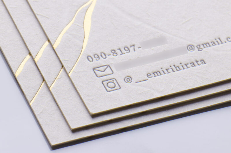 名刺_活版と箔押し