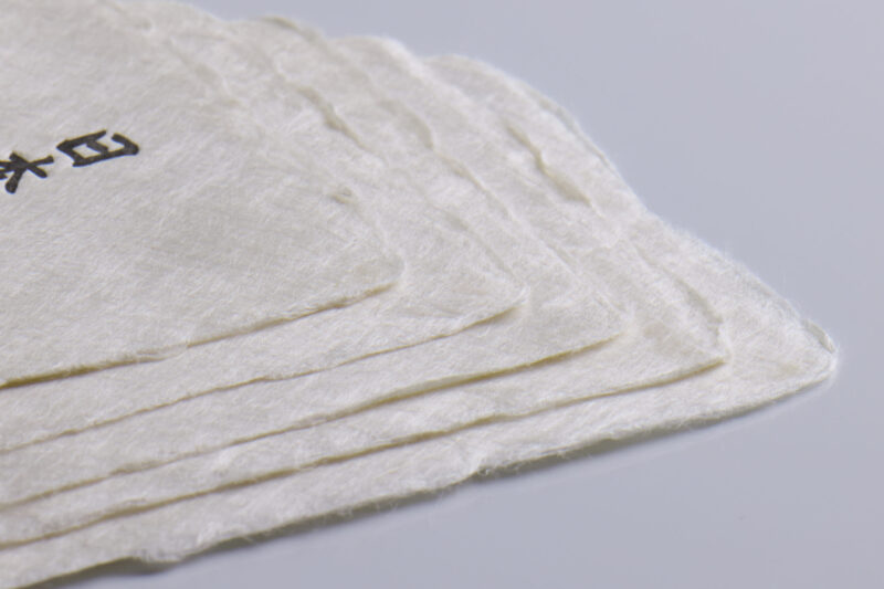 手漉き耳付き和紙＿活版ショップカード