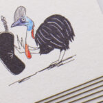 イラストはデジタル印刷4色、その他は活版印刷2ｃ/1ｃで再現の名刺