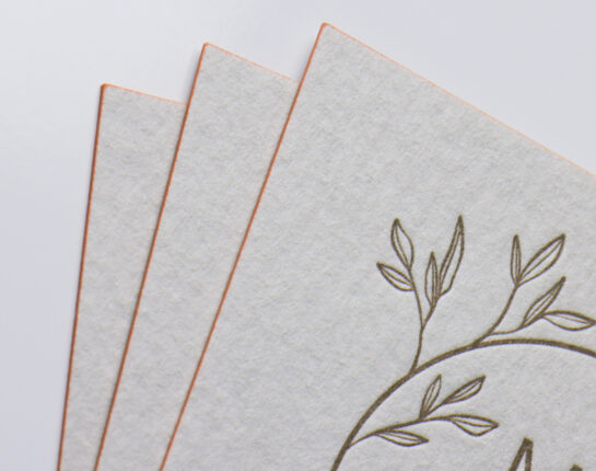 グレー用紙に小口染め