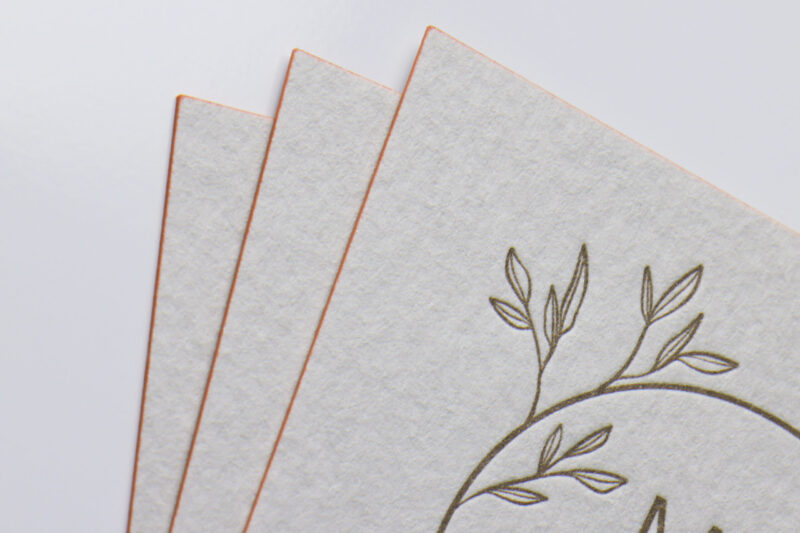 グレー用紙に小口染め