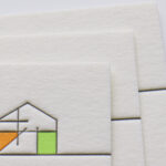 特AクッションF 0.8 シロに表3色、裏1色の活版印刷名刺