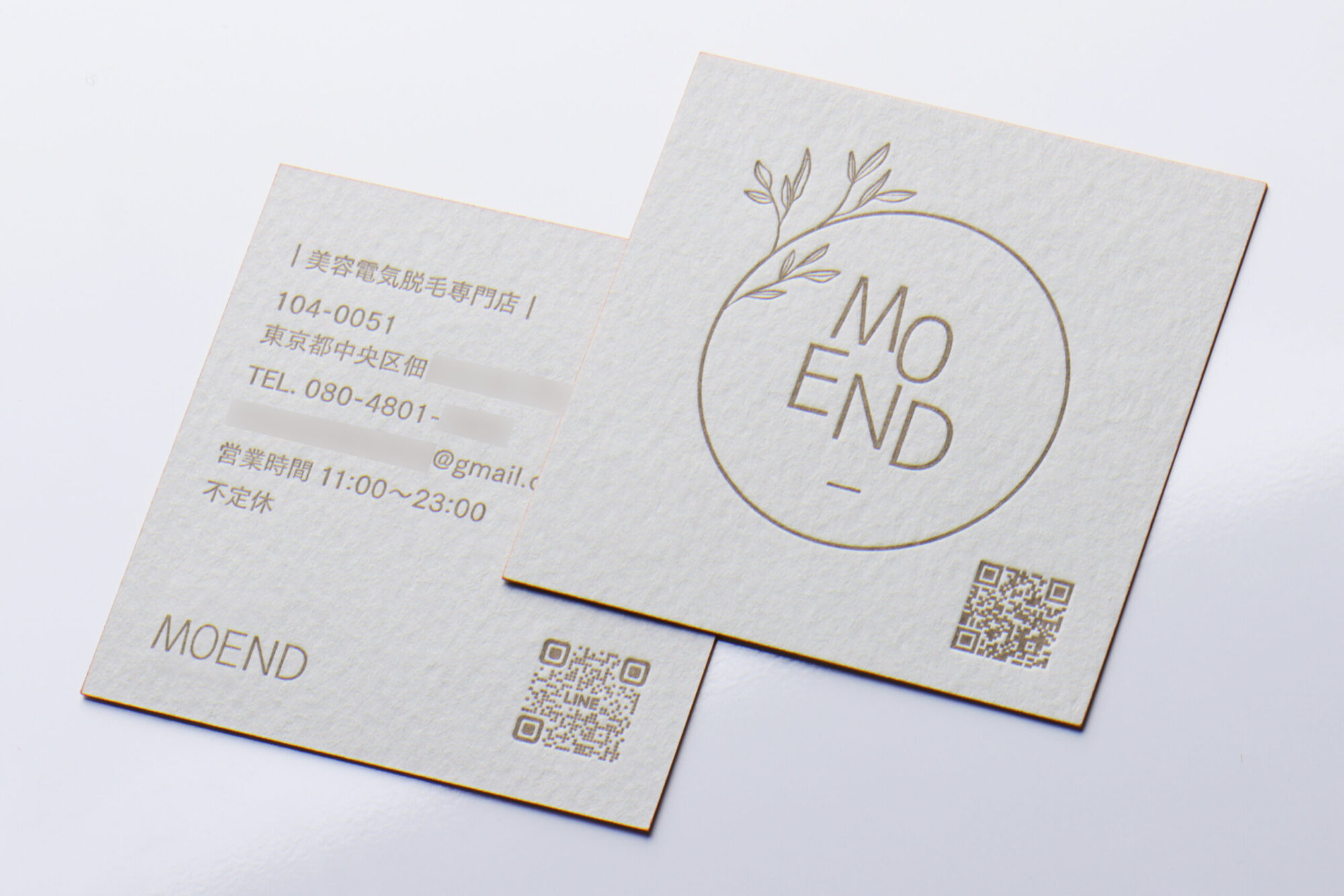 ショップカード_正方形_活版印刷