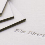 スミ1色に小口染めの活版印刷名刺