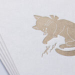 イラストがある正方形に角丸加工の活版印刷名刺