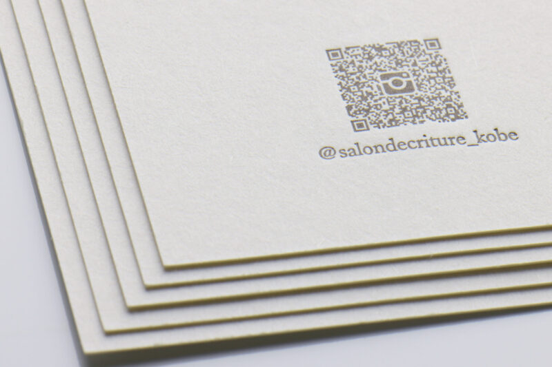 QRコード_活版印刷名刺_ハーフエアコットン