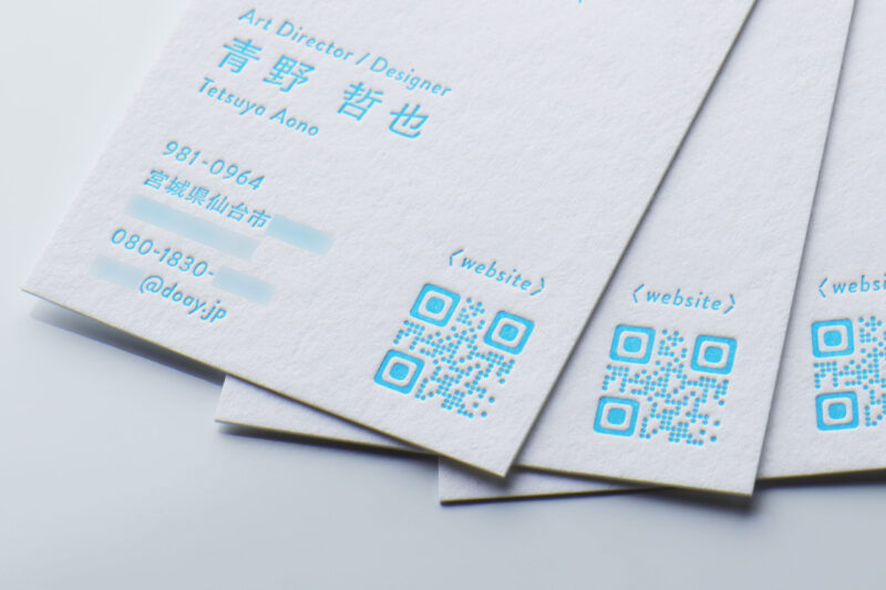 活版印刷のQRコード_名刺