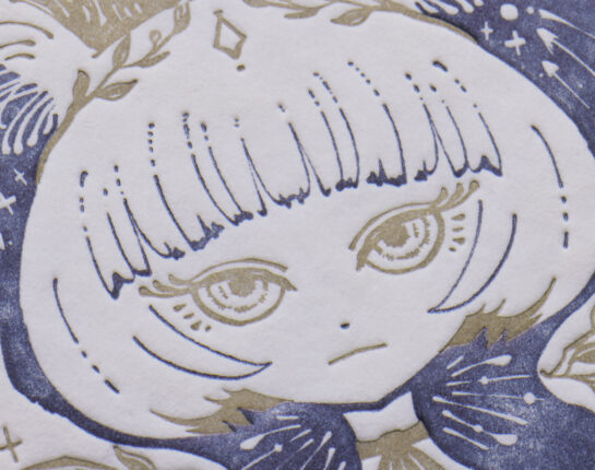 活版印刷2色イラスト名刺