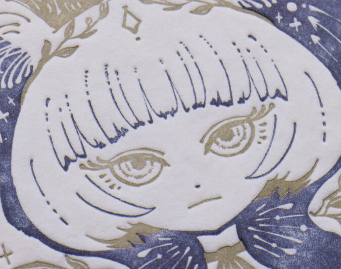 活版印刷2色イラスト名刺