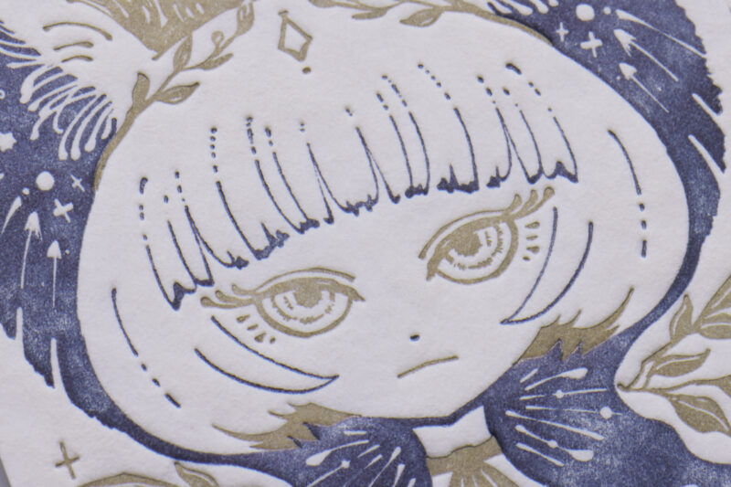 活版印刷2色イラスト名刺